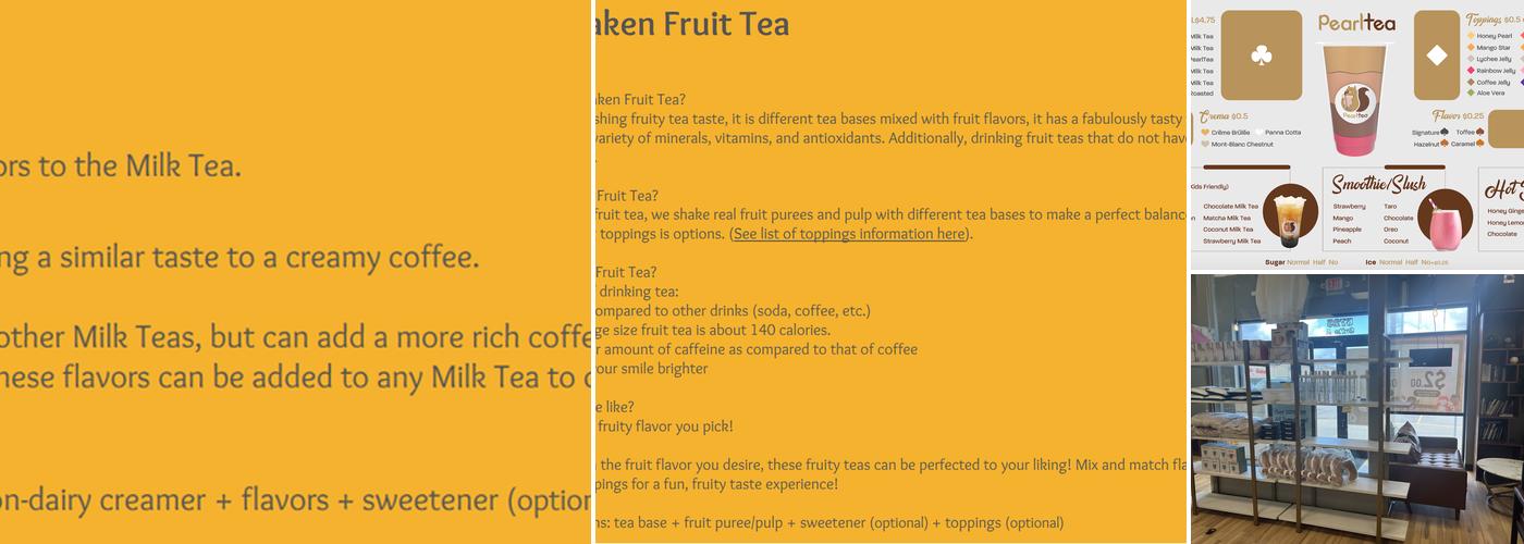 PearlTea Menu
