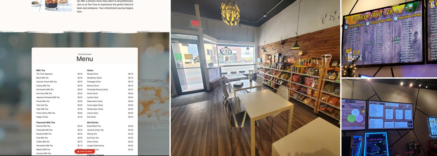 Tea Time Menu