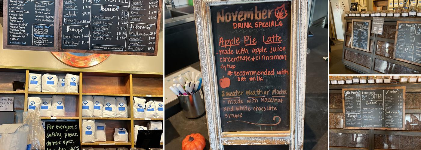 Friedrichs Coffee Menu