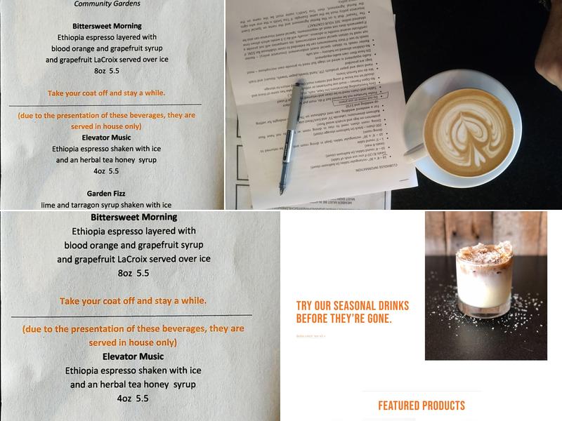 Second Best Coffee Menu