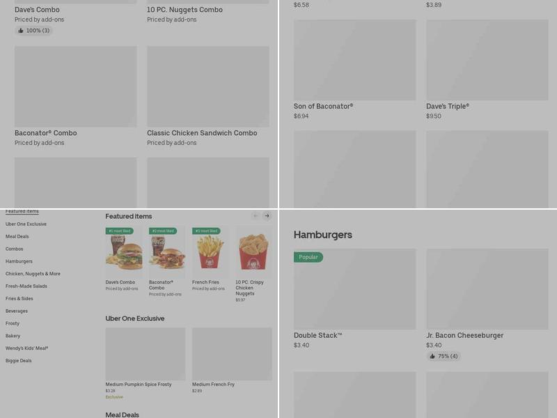 Wendy's Menu