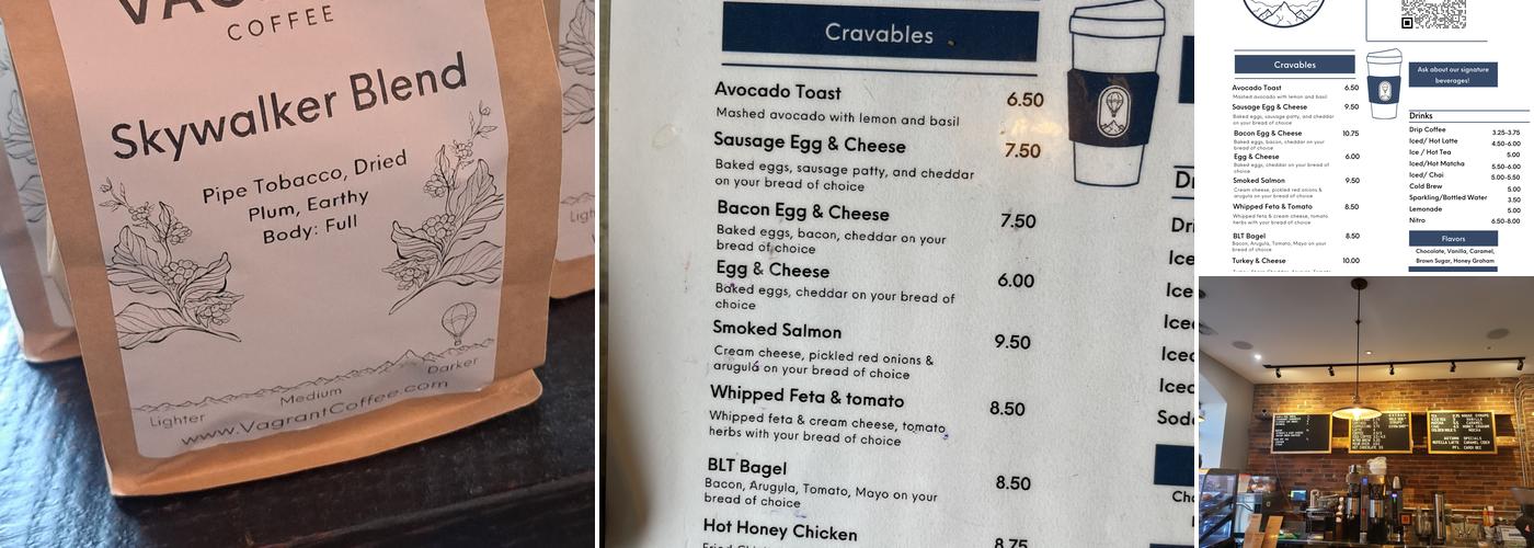 3 Bean Coffee By Vagrant Coffee Menu