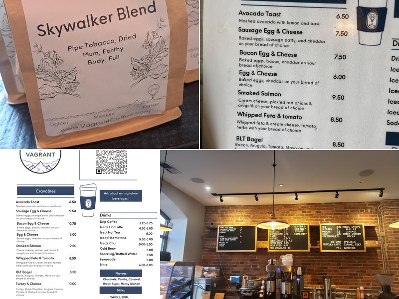 3 Bean Coffee By Vagrant Coffee Menu