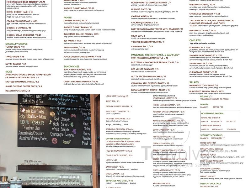 Teavolve Cafe Menu