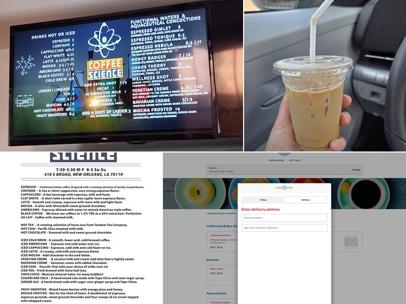 Coffee Science Menu