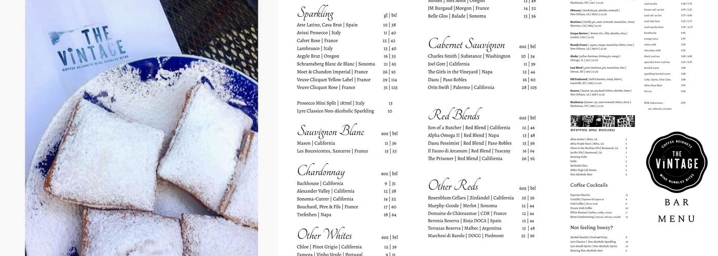 The Vintage Menu