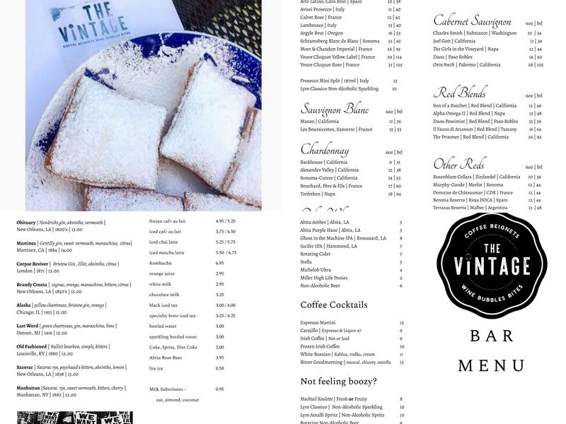 The Vintage Menu