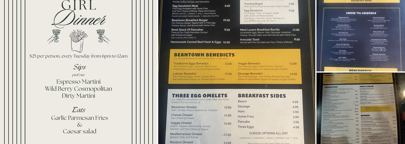 Beantown Pub Menu