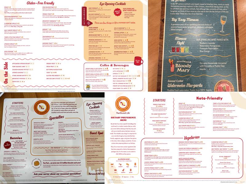 Ruby Slipper Menu