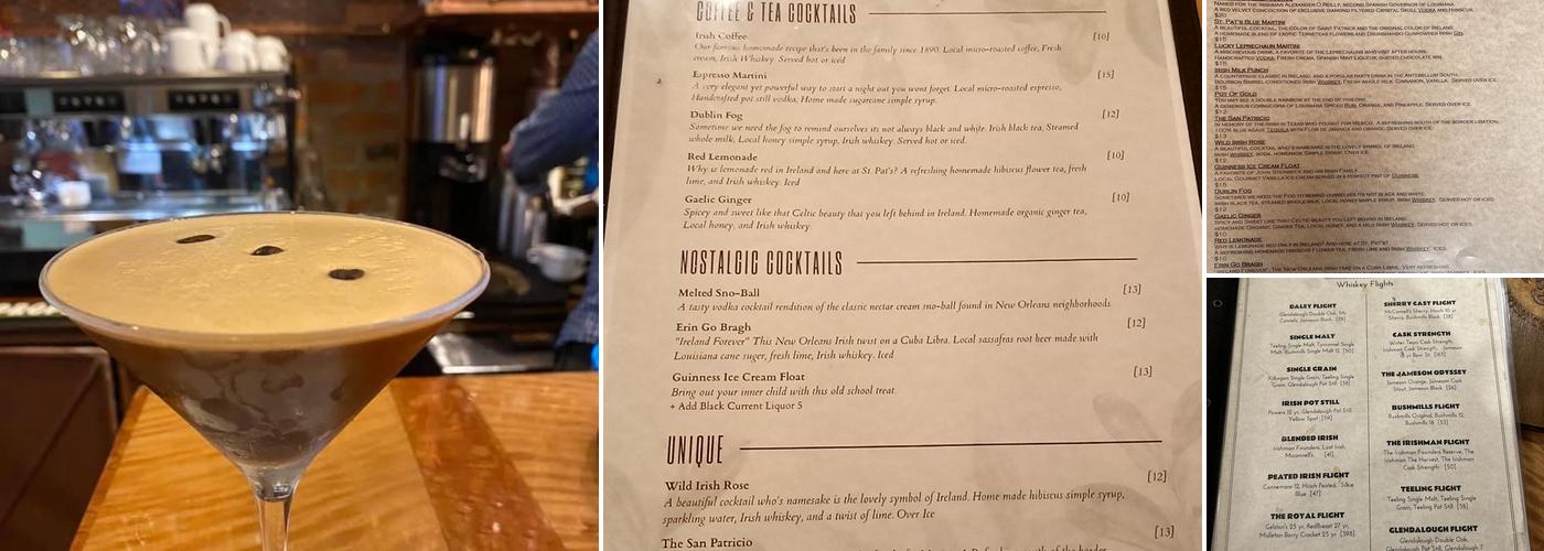 St. Pat's Irish Coffeehouse Menu