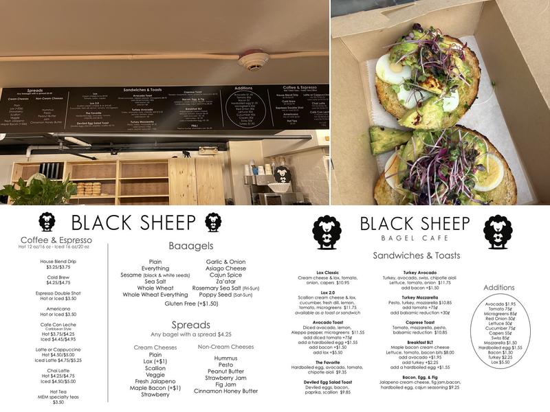 Black Sheep Bagel Cafe Menu