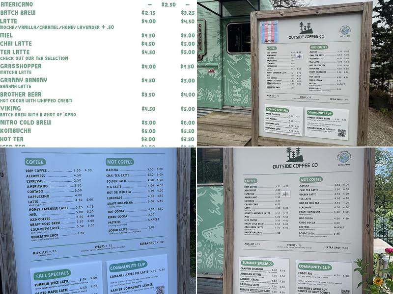 Outside Coffee Menu