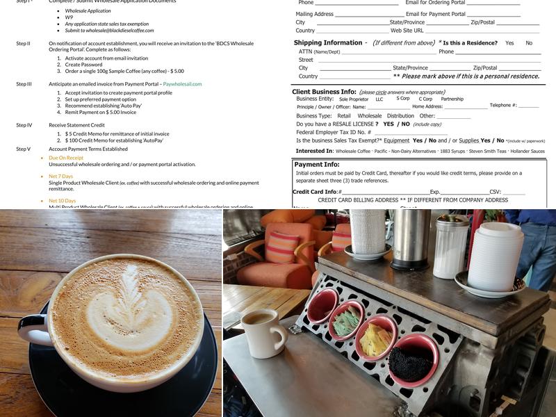 Black Diesel Coffee Menu