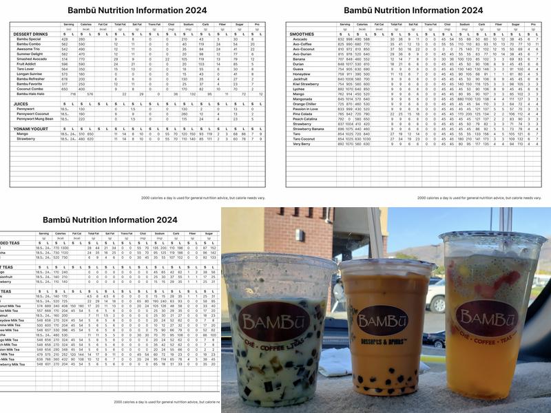 Bambu Dessert & Drinks Menu