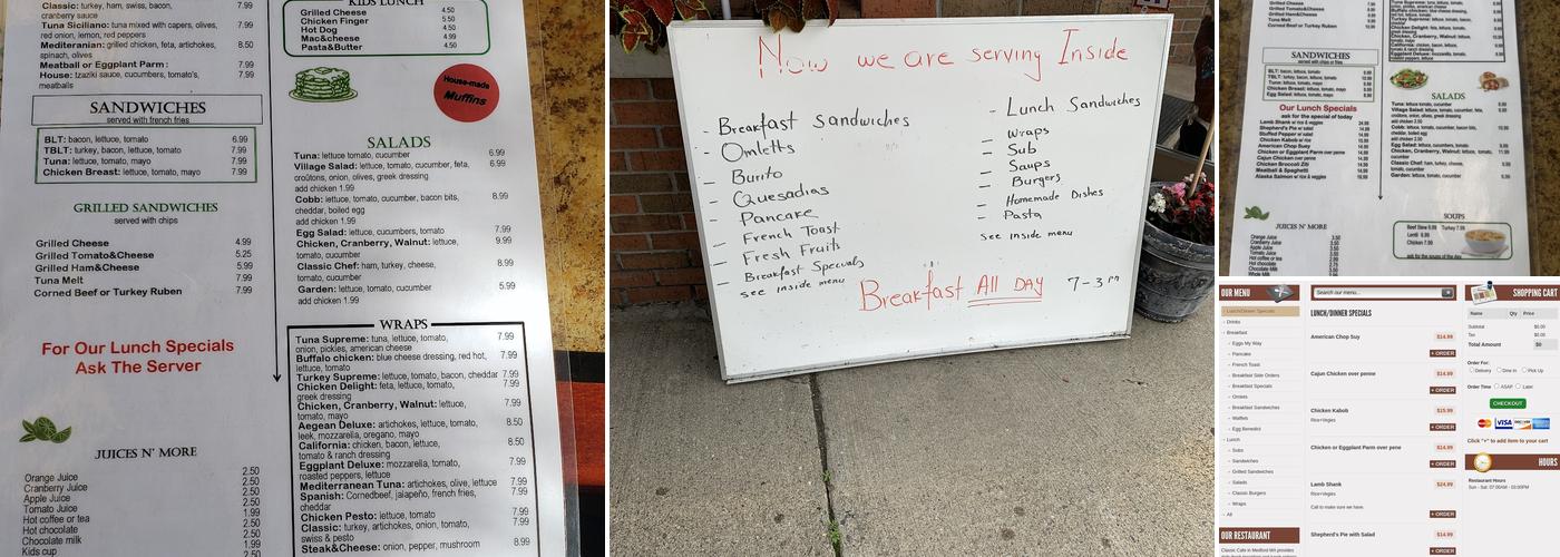 Classic Cafe Medford Menu