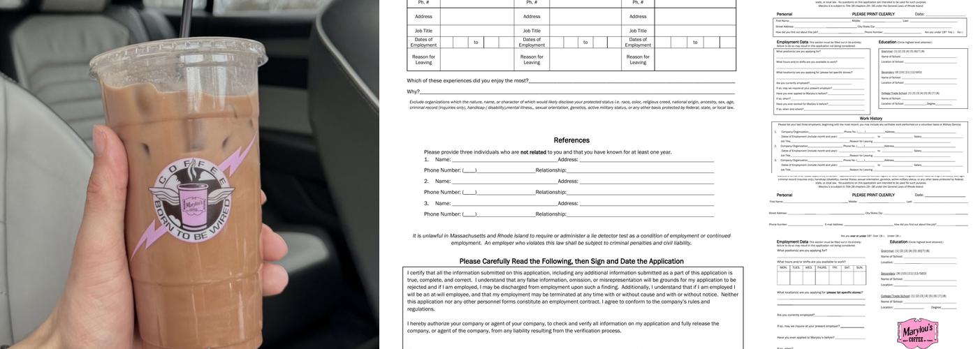 Marylou's Coffee Menu