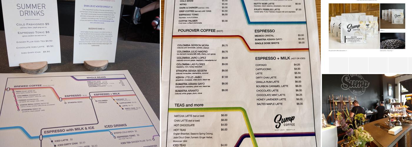 Sump Coffee Menu