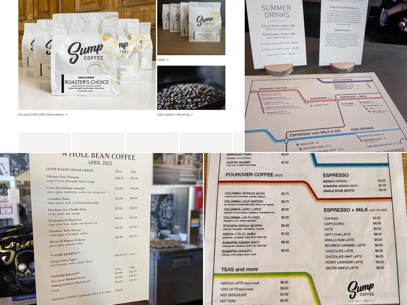 Sump Coffee Menu