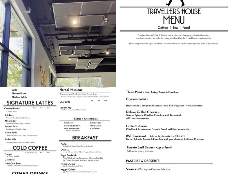 Travellers House Coffee & Tea Menu