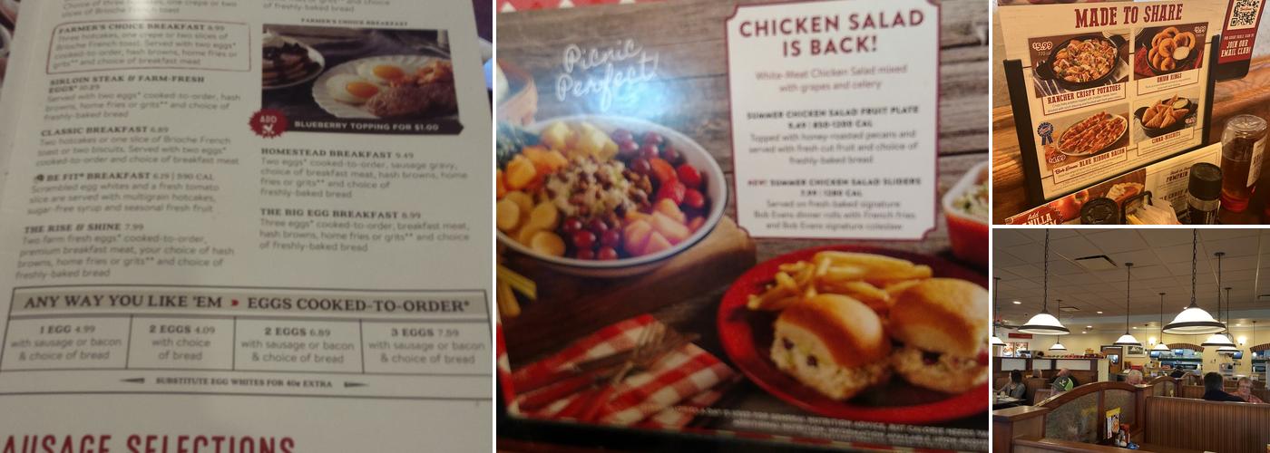 Bob Evans Menu