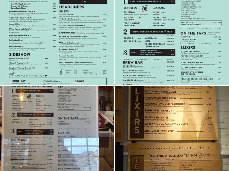 Fairgrounds Craft Coffee and Tea Menu