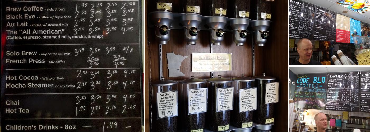 Code Blu Coffee Menu