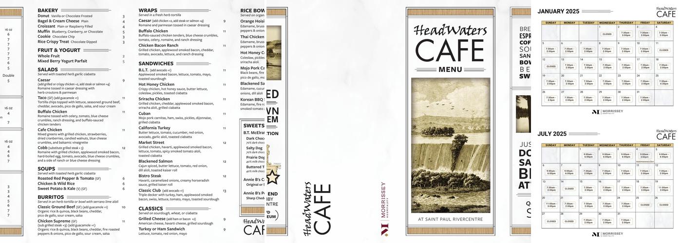 Headwaters Café Menu