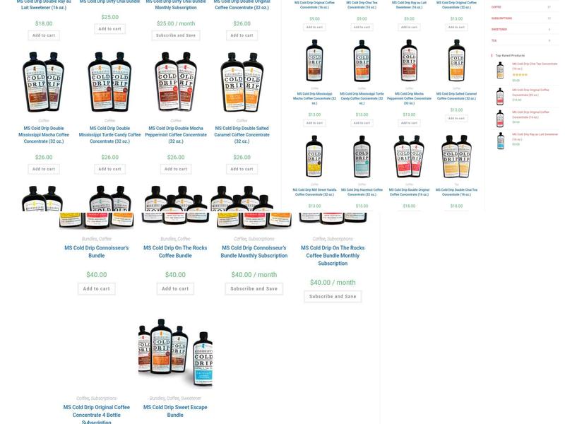 Mississippi Cold Drip Coffee and Tea Co. Menu