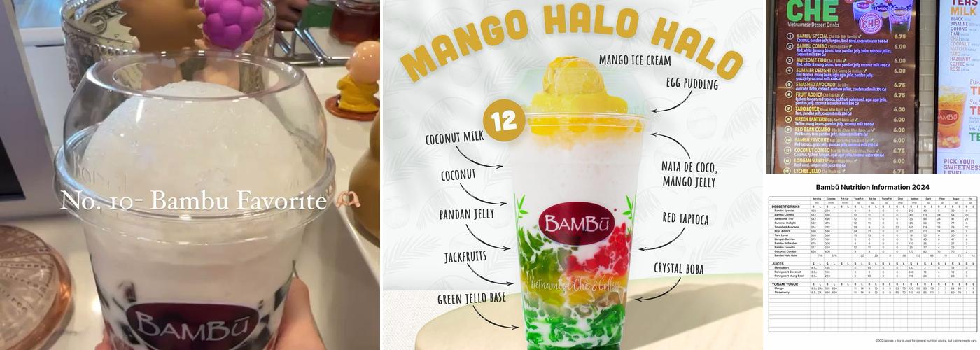 Bambu Desserts and Drinks Menu