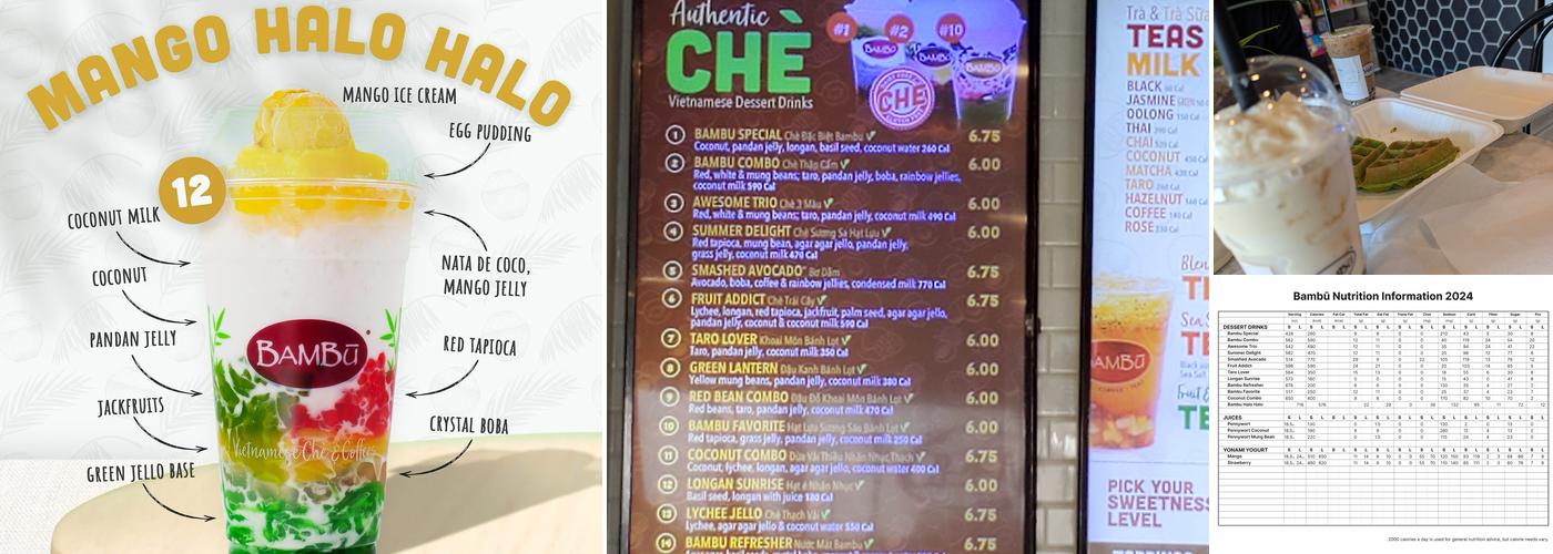 Bambu Desserts and Drinks Menu