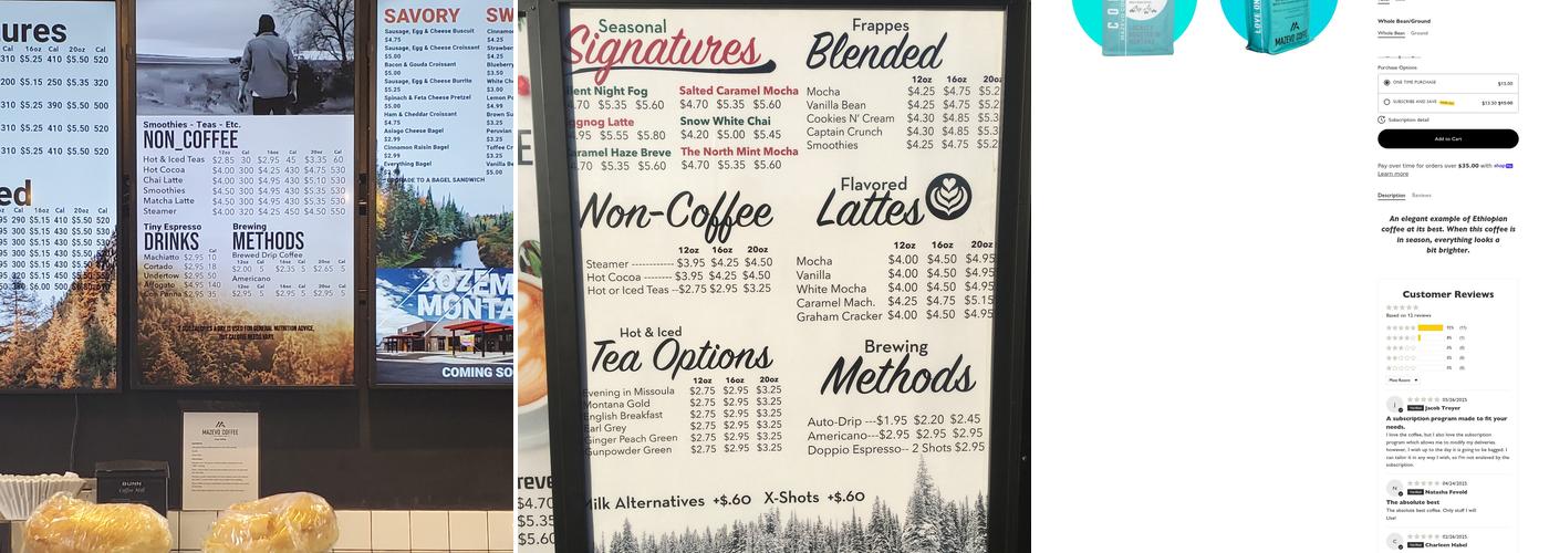 Mazevo Coffee Menu