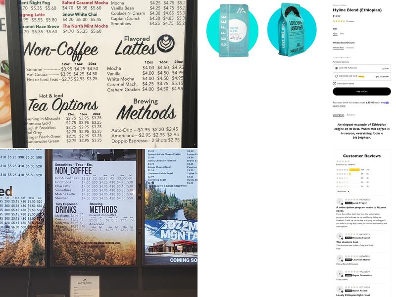 Mazevo Coffee Menu