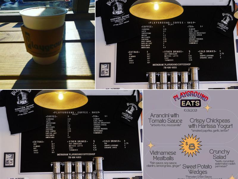 Playground Coffee Shop Menu