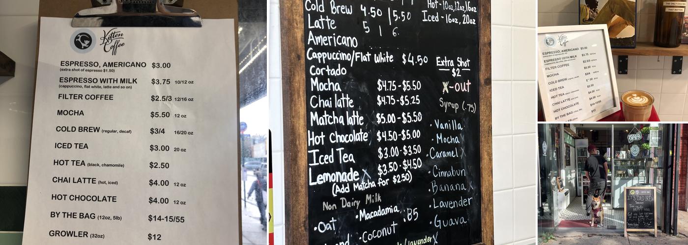 Kitten Cafe Coffee & Tea Menu