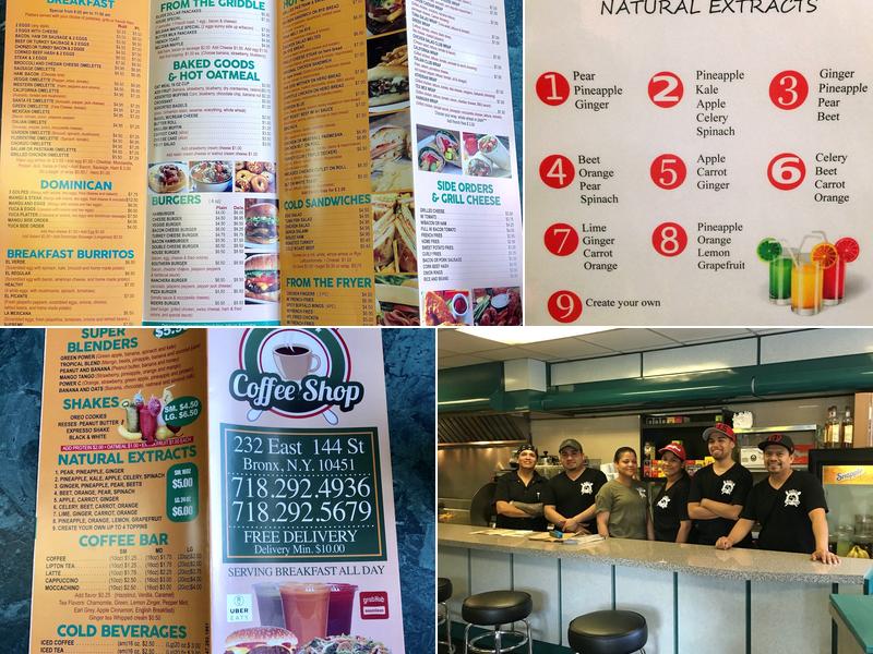 Julia's Coffee Shop Menu