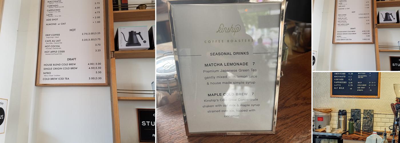 Kinship Coffee Menu