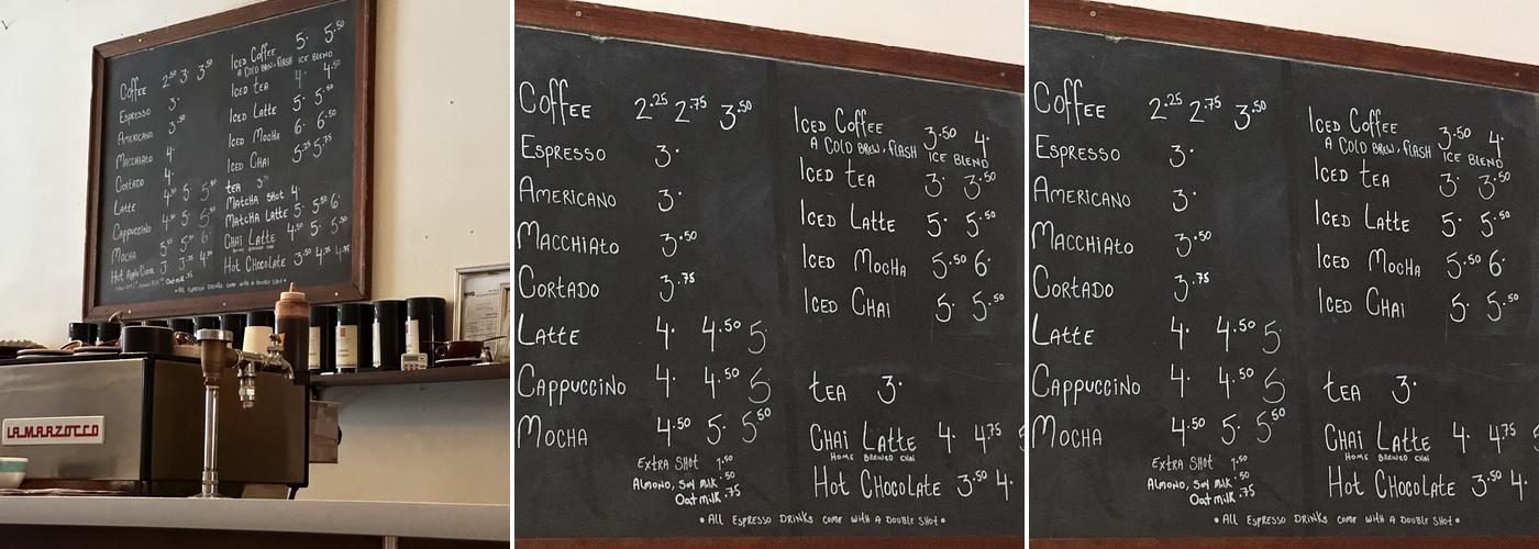 Odd Fox Coffee Menu