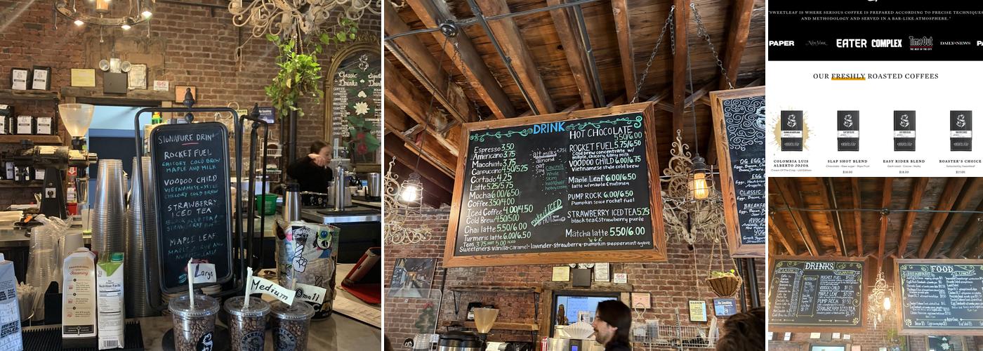 Sweetleaf Coffee Roasters Menu