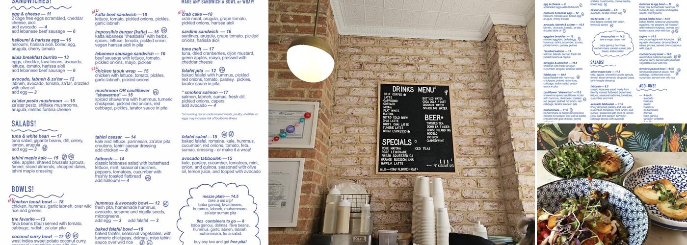 Cafe Alula Menu