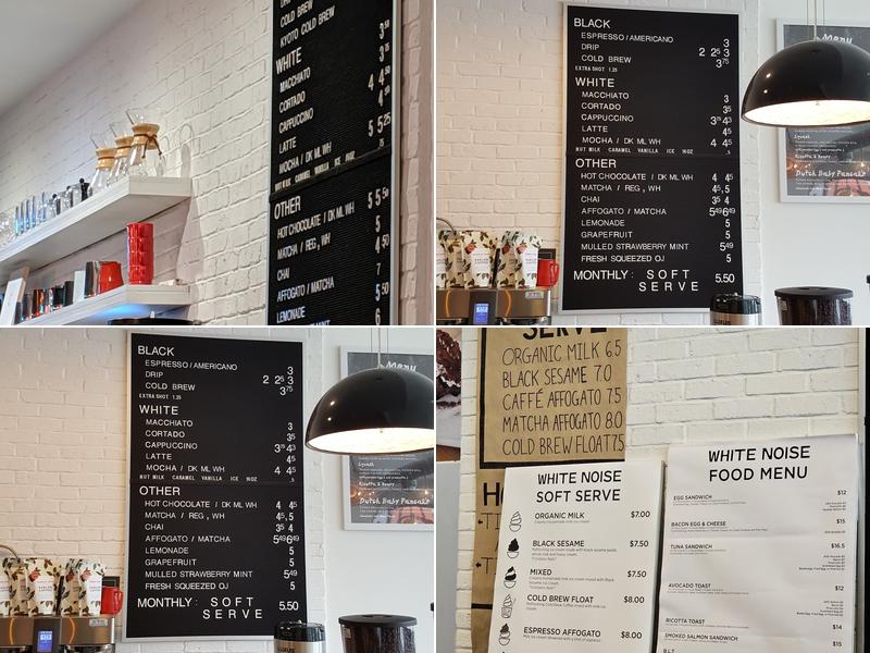 WHITE NOISE COFFEE CO Menu