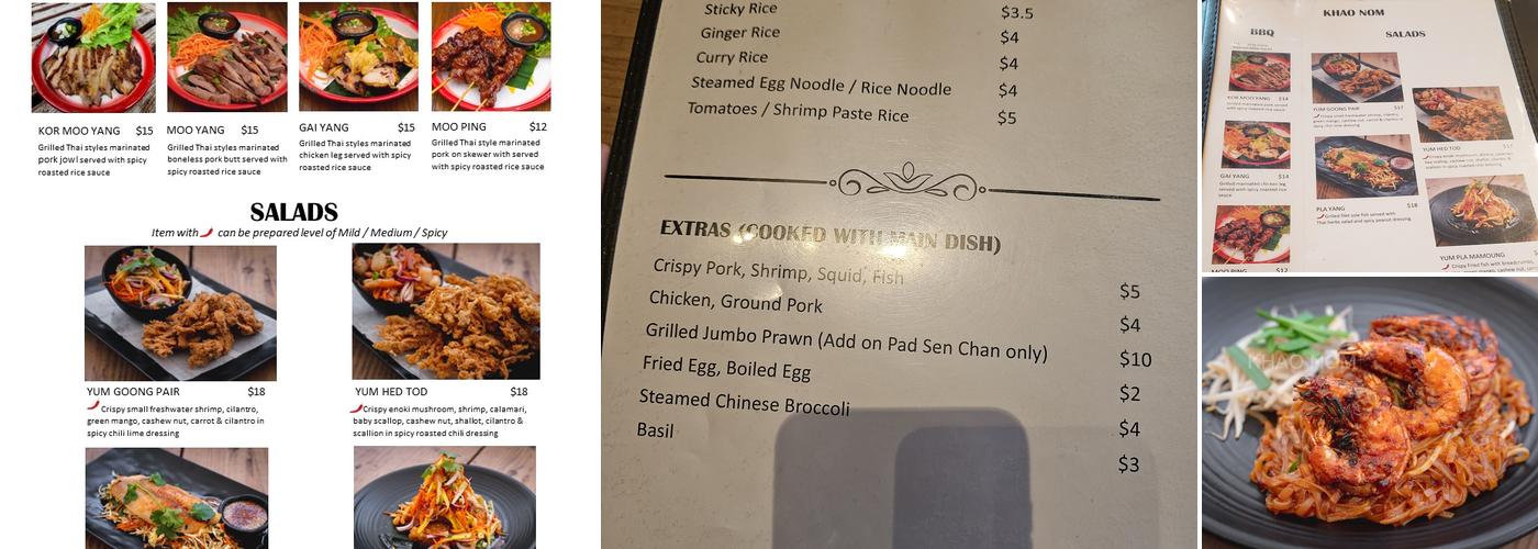 Khao Nom Menu