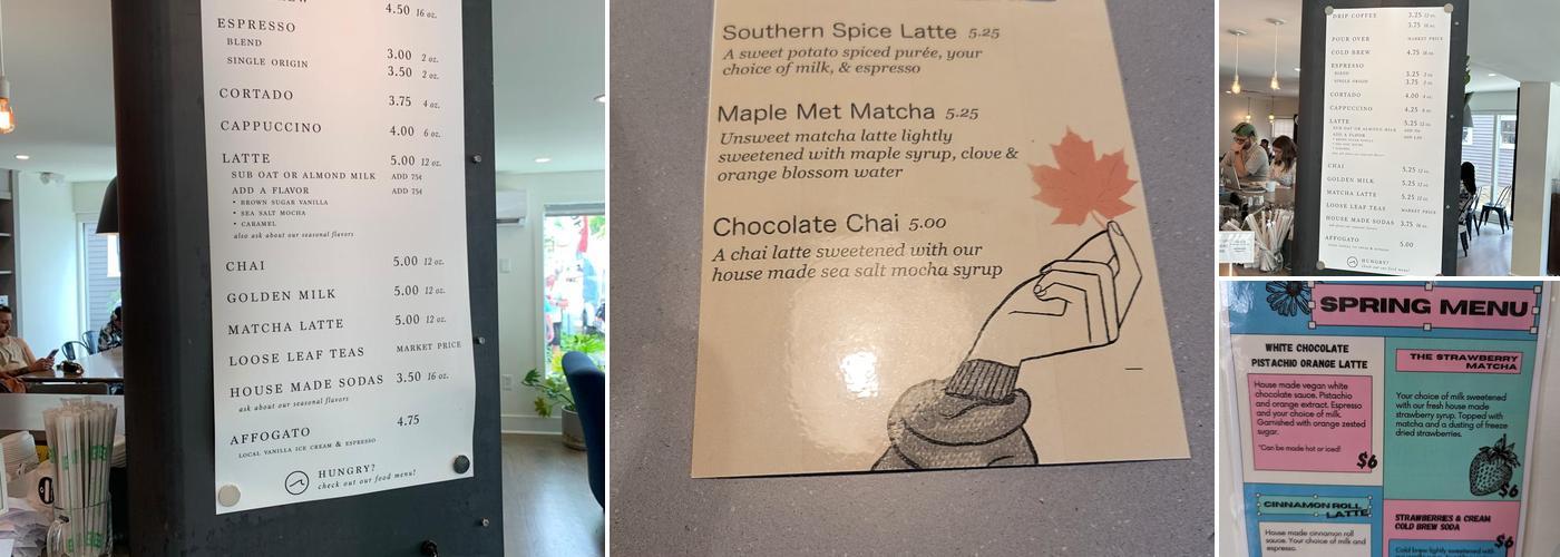 Undercurrent Coffee Menu