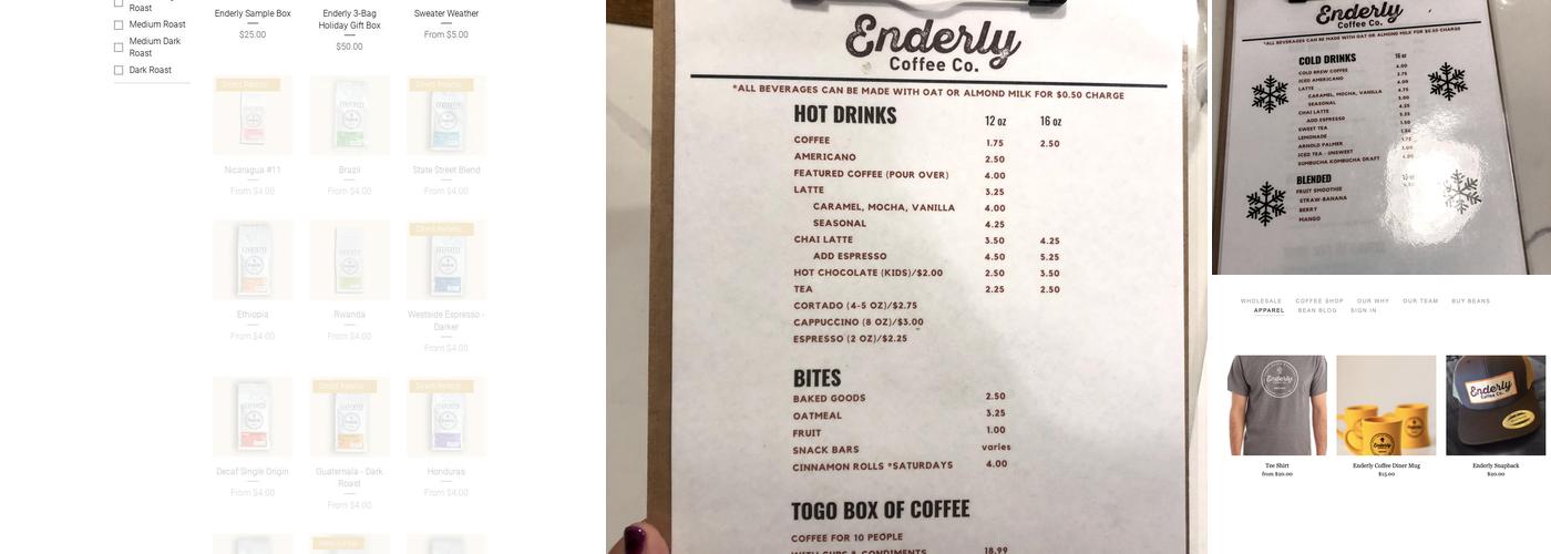 Enderly Coffee Company Menu