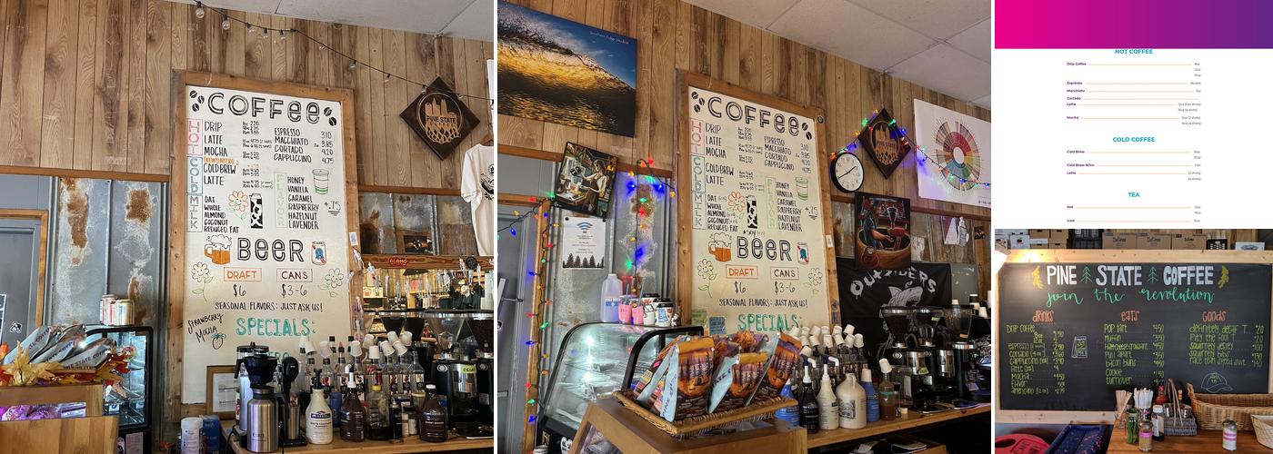 Pine State Coffee Menu