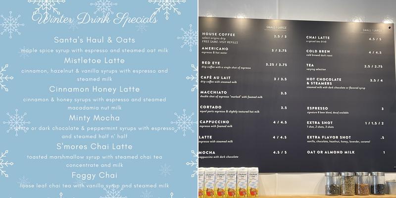 Foster Street Coffee Menu