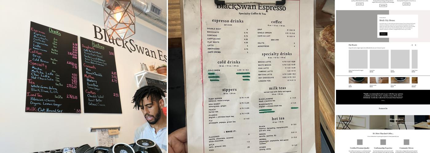Black Swan Espresso - Specialty Coffee and Tea Menu