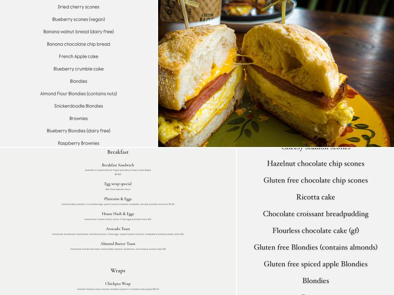 True Salvage Cafe Menu