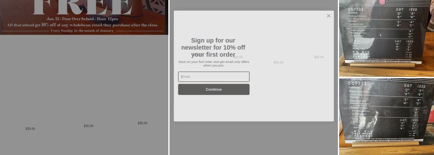 Modcup Coffee Co. Menu