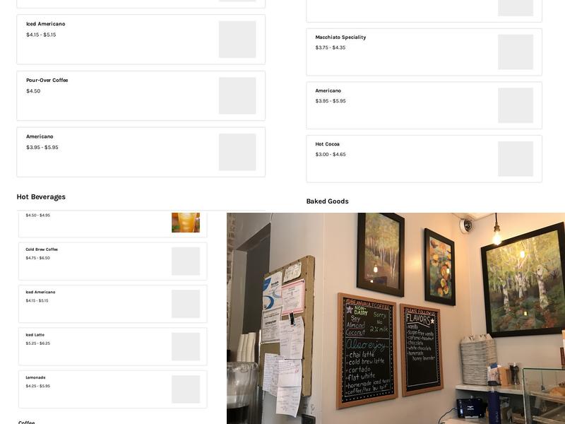 Bean Vault Coffee Menu