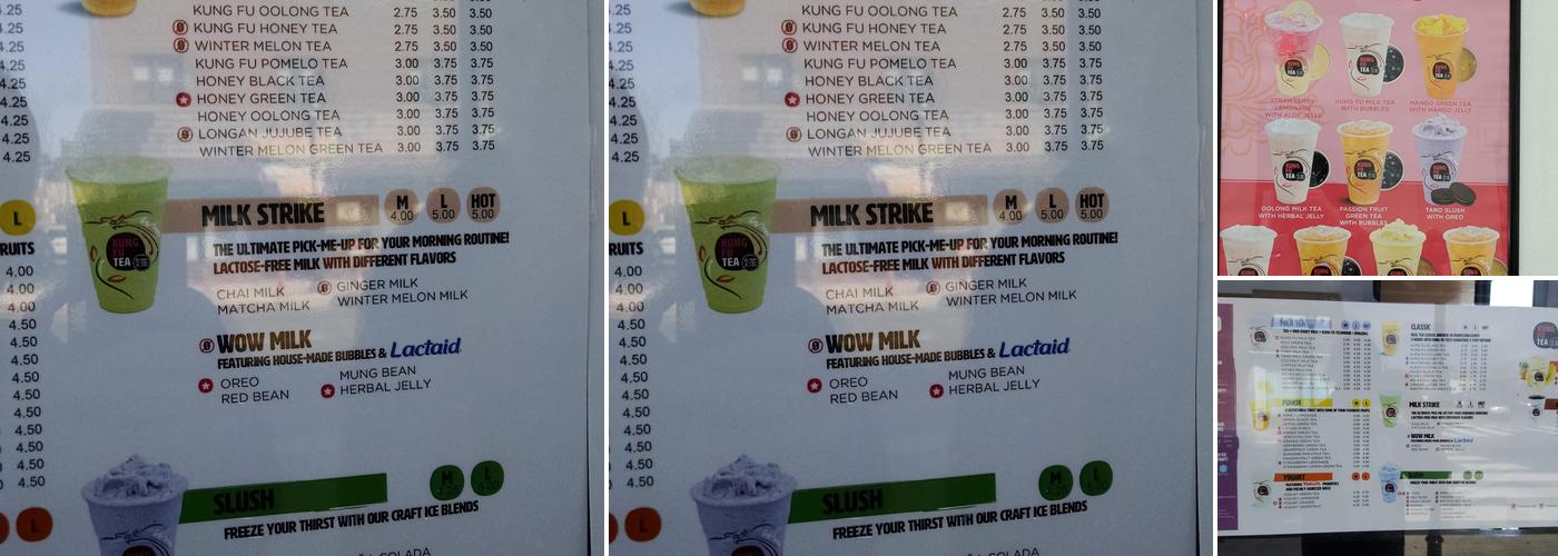 Kung Fu Tea Menu